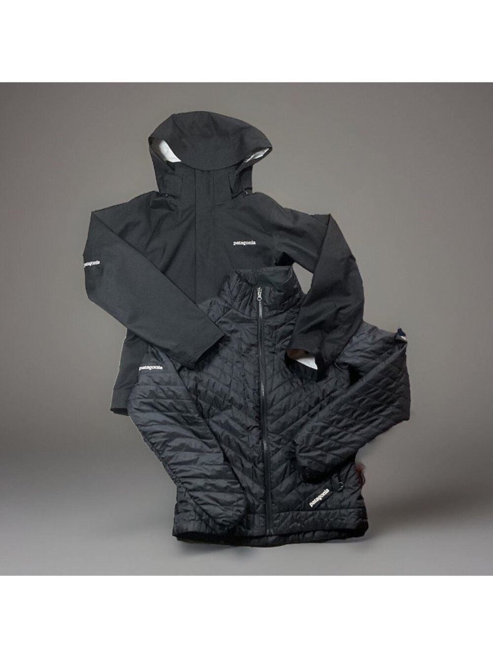 Patagonia Women XS Puffer And Shell 2 In 1 Black Hood Outdoors H2NO Jacket Gorp